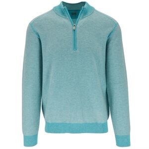 Raffi Blue Lagoon Quarter-Zip Pullover sweatshirt Birdseye Cotton size XXL